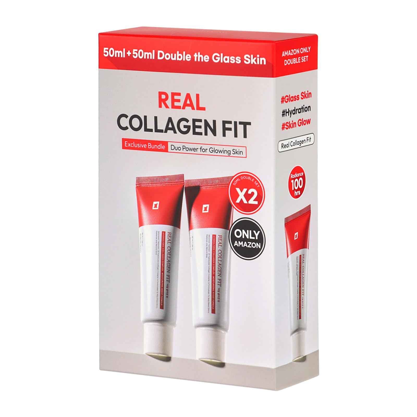 TOSOWOONG Real Collagen Fit, Hydrolyzed Collagen Wrapping Mask, Peel Off Facial Mask for elasticity, Hydrating, Glow, Glass Skin, Face Moisturizer, Self Care, Korean Skin Care, 1.69 fl. oz, Pack of 2