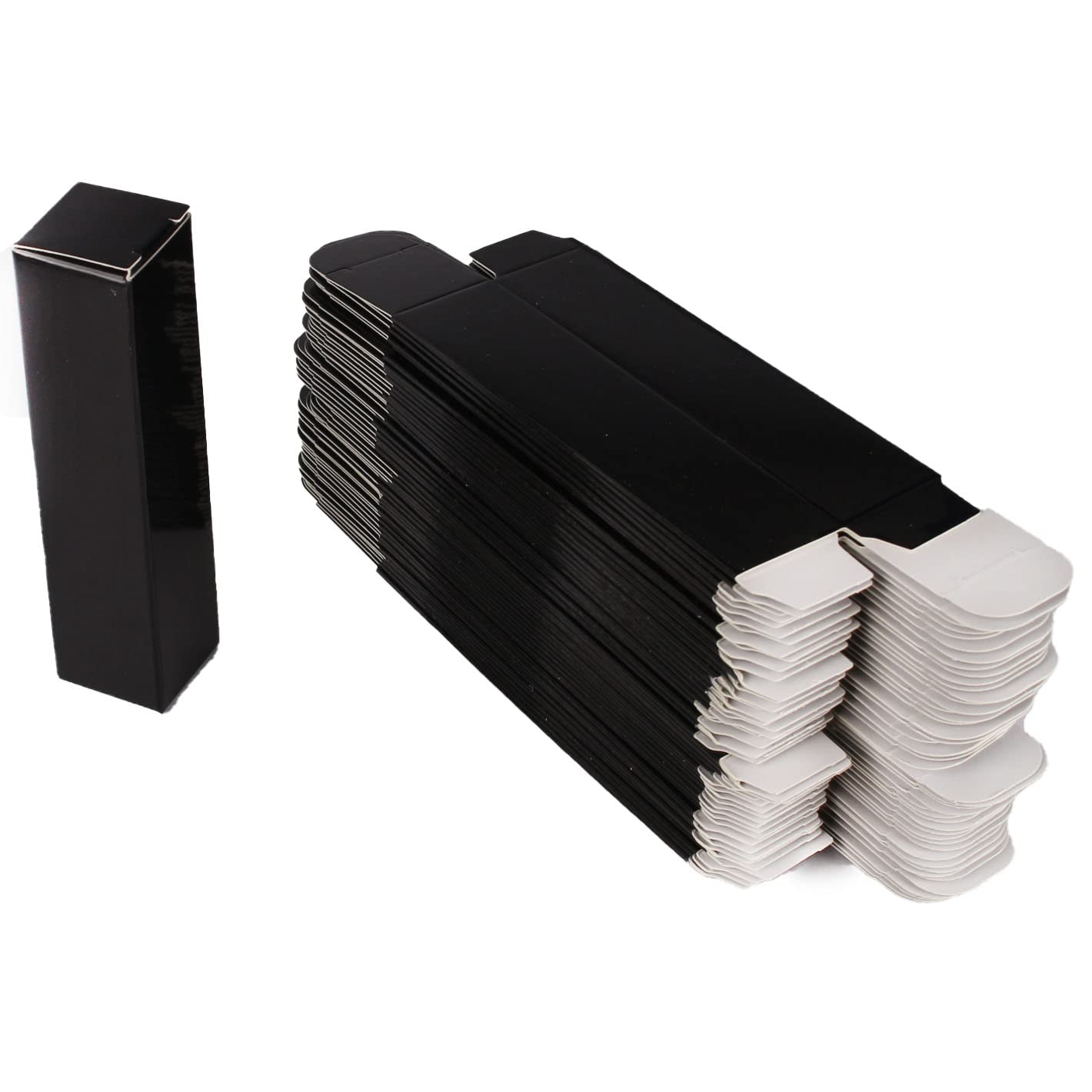 COSIDEA 50 PCS Empty Black Lip Gloss Boxes W27 xW27 xH115mm /1.06 * 1.06 * 4.53 inch, Cosmetic Perfume/Mascara Box Packaging for Small Business Wholesale, small Kraft Paper Box