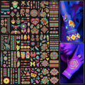 201pcs Glow in the Dark Temporary Tattoos - UV Party Pack