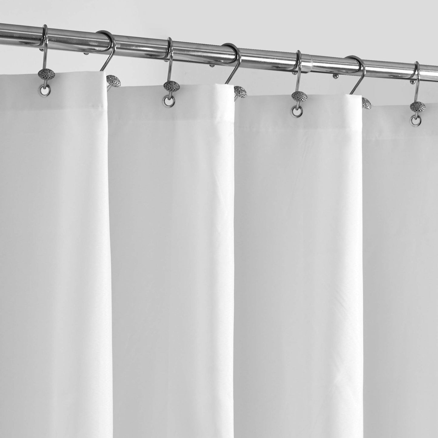 ALYVIA SPRING Waterproof Fabric Shower Curtain Liner with 3 Magnets - Soft Hotel Quality Cloth Shower Liner, Light-Weight & Machine Washable - Standard Size 72x72, White