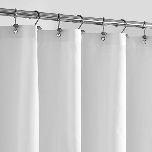 ALYVIA SPRING Waterproof Fabric Shower Curtain Liner with 3 Magnets - Soft Hotel Quality Cloth Shower Liner, Light-Weight & Machine Washable - Standard Size 72x72, White