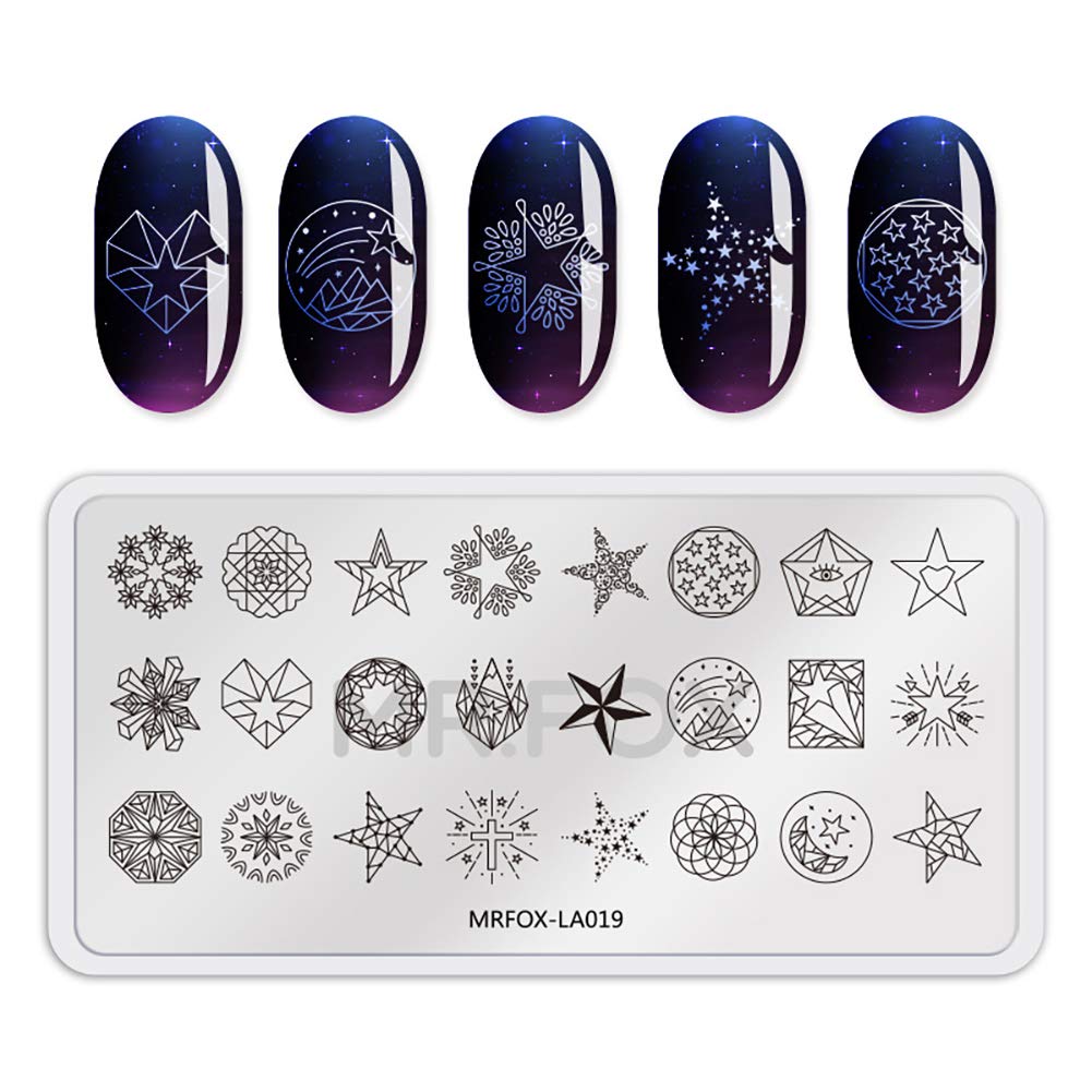 Mr. Fox Nail Print Board Set Graffiti Star Marble Pattern Bark Pattern Lace Abstract Pattern Art DIY hot Stamping Template