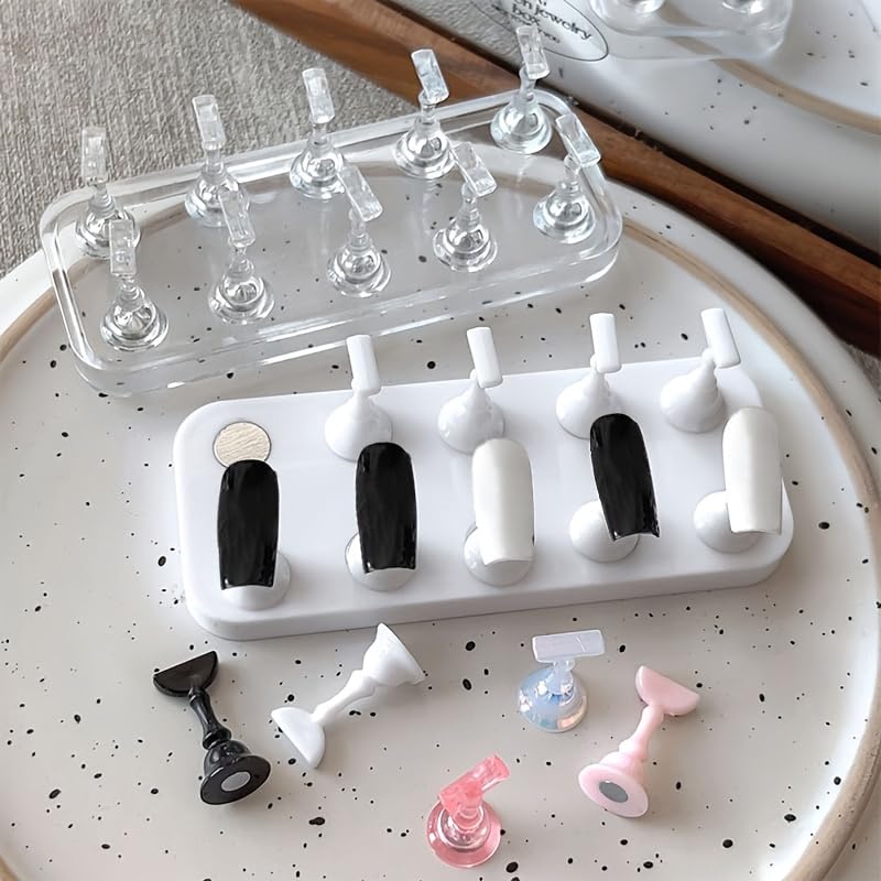 Clear Acrylic Nail Art Display Stand with Magnetic Base