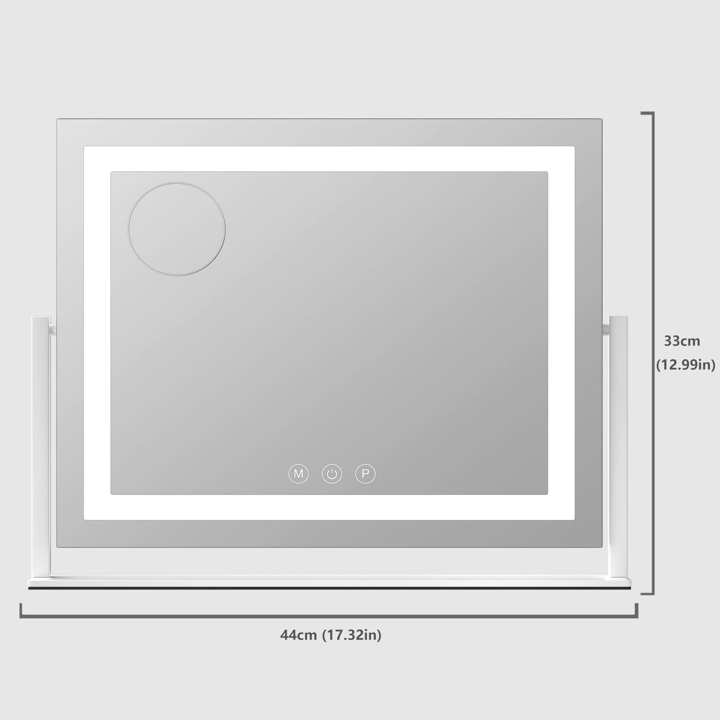 Gvnkvn Lighted Makeup Mirror, 17.3"x13" Hollywood Vanity Mirror with Lights, Three Color Lighting Modes, and 5X Magnification Mirror, Smart Touch Control, 360°Rotation (Gold,17.3in Gift Box)