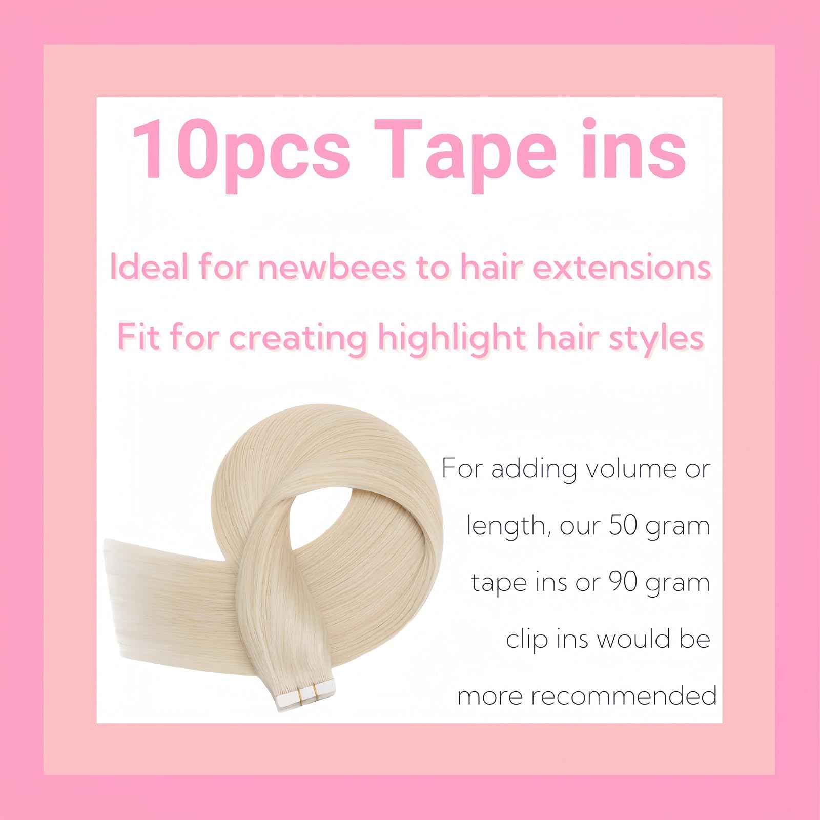 FUOTONBUTY 10pcs Tape in Hair Extensions Human Hair Invisible Tape in Hair Extensions Seamless Tape ins Tape on Real Human Hair Extensions Thick End (Platinum Blonde, 22 inch)