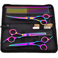 Professional Pet Grooming Scissors Kit - 7" Curved Shears