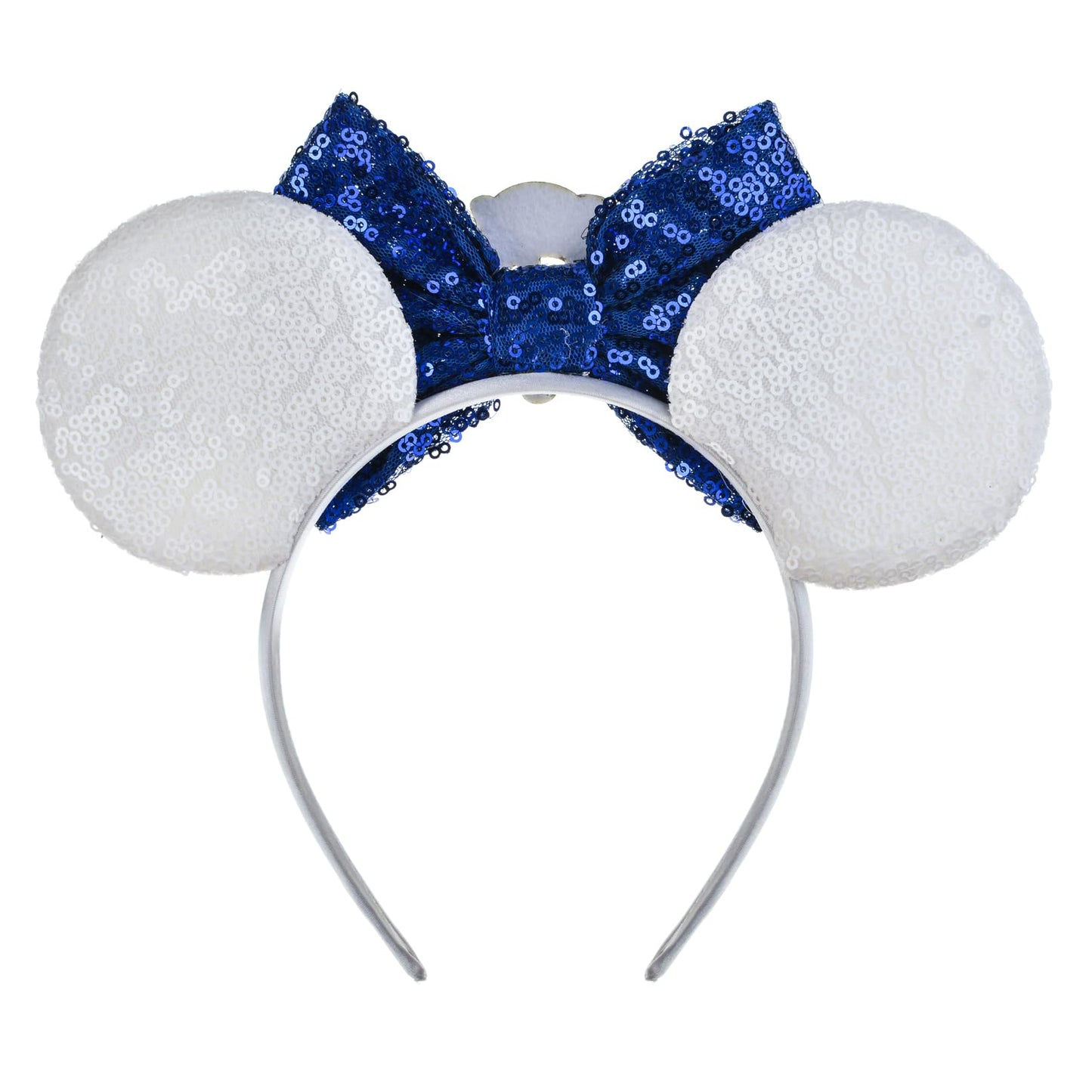 A Miaow Fashion MM Bow Sequin Nautical Headband Sparkle Glitter Mouse Ears Boat Anchor Hairband Party Costume Navy Hat Photography Props (Cruise and Buoy)