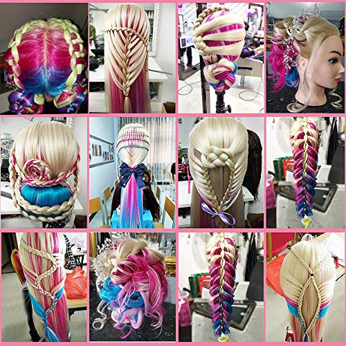 Mannequin Training Head 28" Synthetic Hair with Clamp