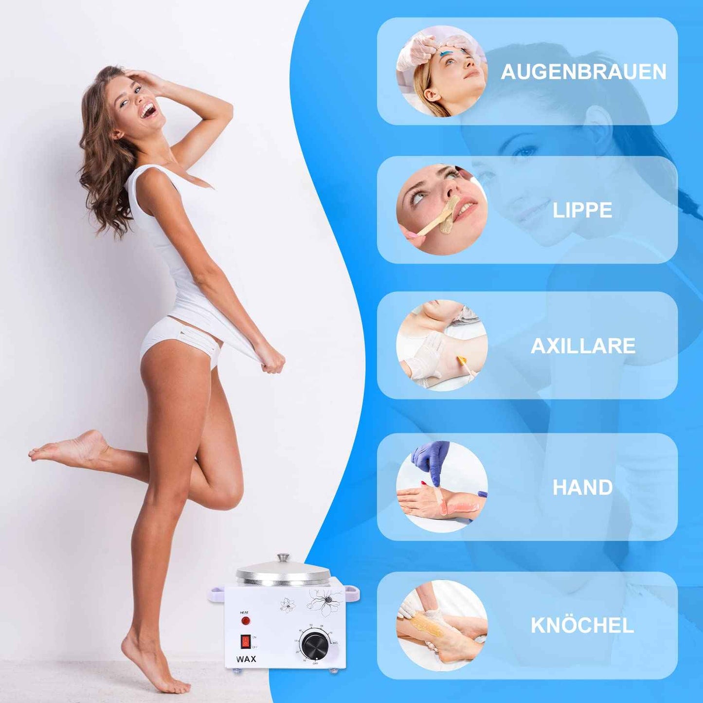 WAOYPGZ Wax Warmer Machine for Painless Hair Removal - Large Capacity Metal Heater for Fast Melting Soft, Hard, and Paraffin Waxes