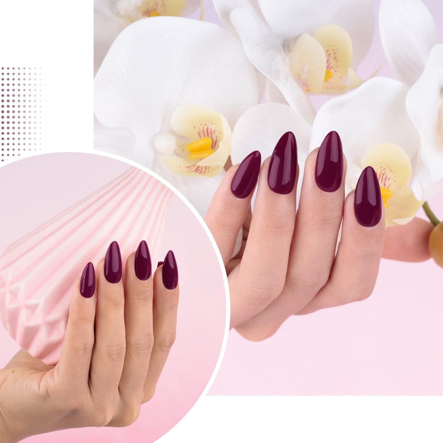 Imtiti Purple Gel Nail Polish, 1 Pcs 0.5 fl oz Burgundy Wine gel nail polish Color Soak Off Gel Polish Nail Art Manicure Salon DIY Nail Lamp Gel Nail Design Christmas Decoration