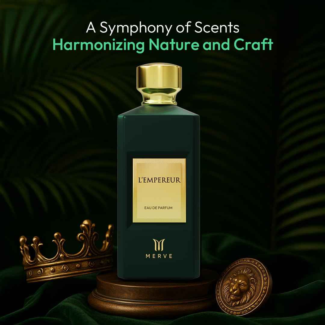 Merve L’Empereur Premium Long Lasting Fragrance Luxury Scent For Unisex | Citrus, Gourmand, Woody | Last All Day | 3.4 Ounces