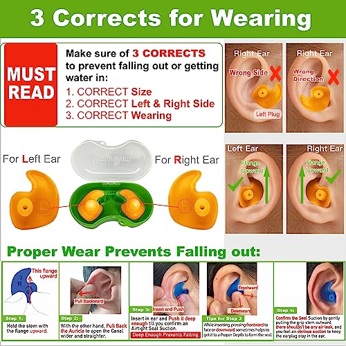 WaterDam Swimming Ear Plugs Great Waterproof Ultra Comfy Earplugs Prevent Swimmer's Ear