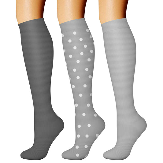 CHARMKING Compression Socks for Women & Men Circulation (3 Pairs) 15-20 mmHg is Best Athletic for Running, Flight Travel, Support, Cycling, Pregnant - Boost Performance, Durability (S/M, Multi 62)