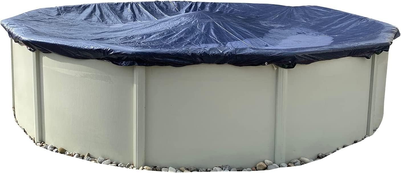 Winter Block Winter Pool Cover for Above Ground Pools, 27’ Ft., Round Winter Aboveground Pool Cover, 8-Year Warranty, Includes Winch and Cable, Superior Strength & Durability, UV Protected