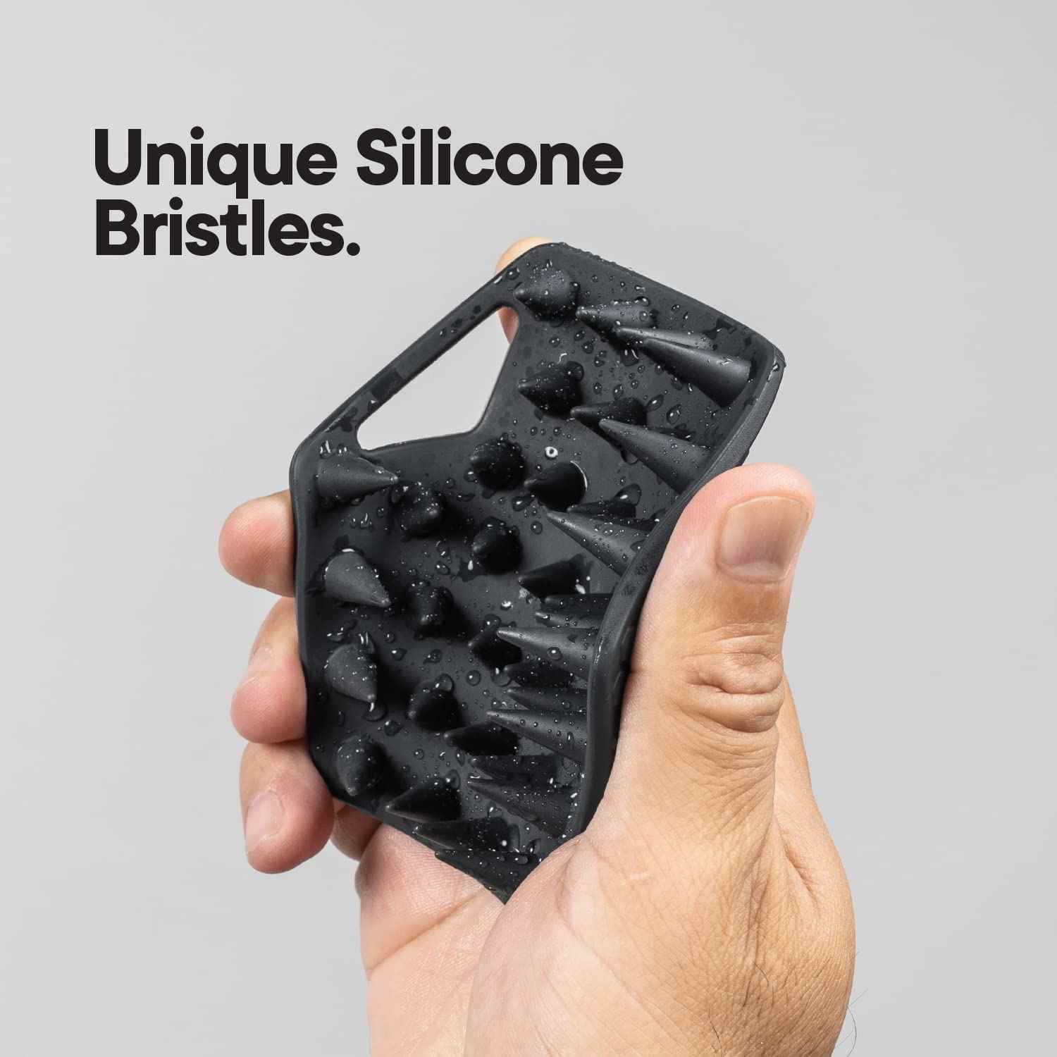 TOOLETRIES Beard Scrubber with Hook - Silicone Beard Brush & Beard Exfoliator For Men - Deep Cleans & Unclogs Pores - gentle face massgage, removes beardruff, Beard accessories - Charcoal