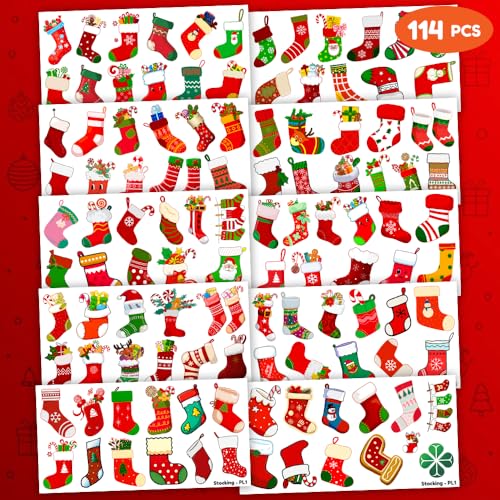 Christmas Stocking Temporary Tattoos 114 PCS