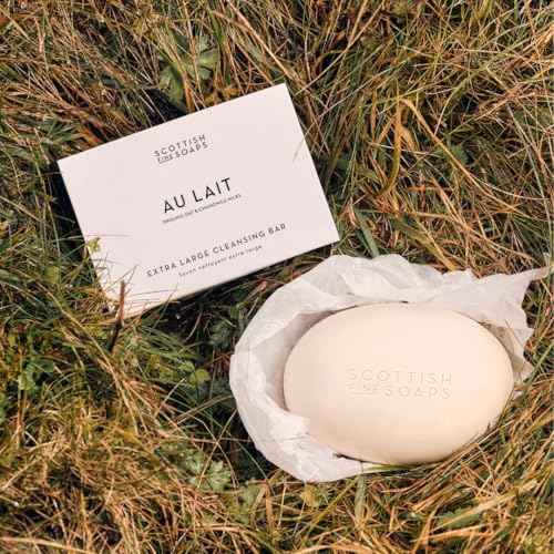 Scottish Fine Soaps Au Lait Extra Large Cleansing Bar, White, Oat & Chamomile Milk, 300g, Vegan Friendly, Chocolate & Coconut Scent