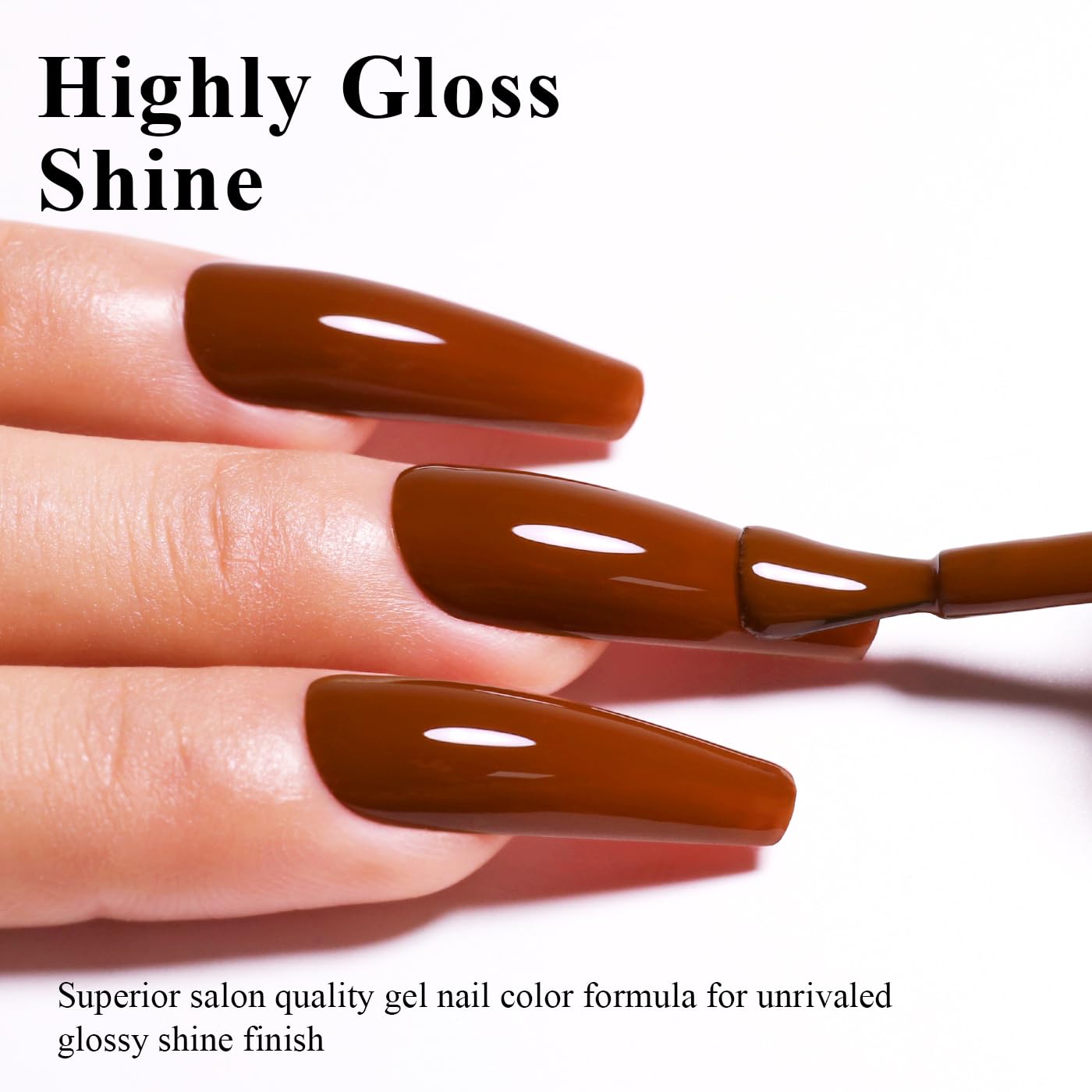 Imtiti Brown Gel Nail Polish, 15ML Chocolate Brown Gel Polish Autumn Winter Gel Nail Polish Soak Off LED UV Nail Gel Polish DIY Nail Art Starter Manicure Salon Gel Nail Kit