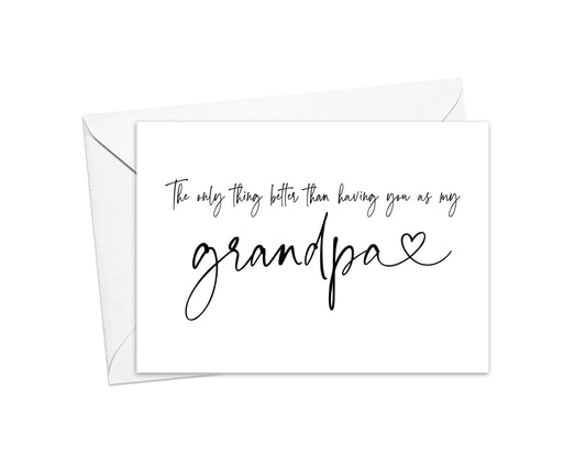 Pregnancy Announcement Card for Grandpa, New Great Grandpa Baby Reveal Card from Grandchild Granddaughter Grandson (Grandpa)