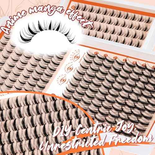 Seeklip Fairy Manga Lash Clusters Kit 8-18mm Eyelash Clusters Kit 160Pcs Lashes Extension Kit Fairy Lash Clusters Spiky Lashes Cluster C Curl With Bond & Seal Tweezers Invisiable Band (Fairy)