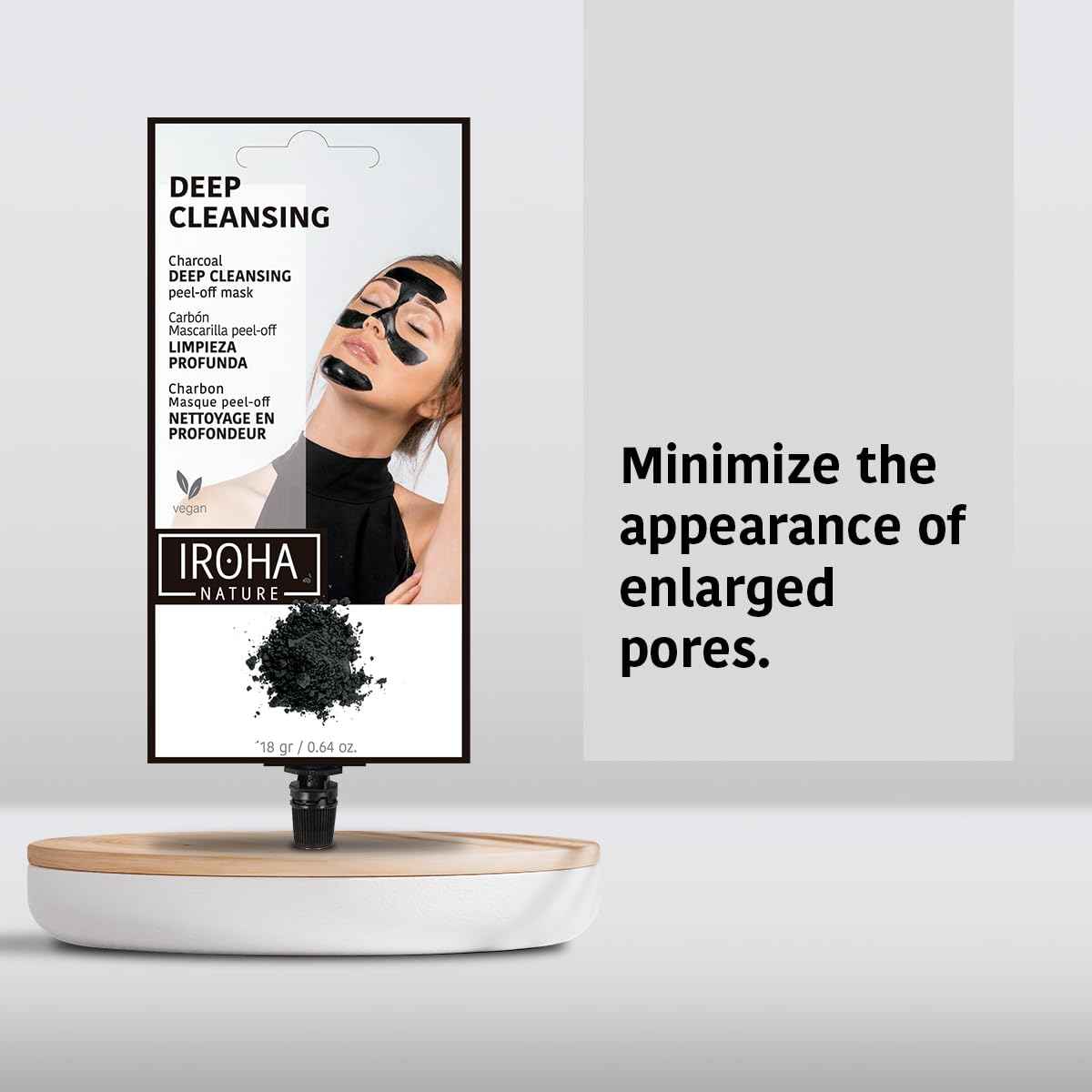 IROHA NATURE Deep Cleansing Peel-Off Face Mask | 4 Pack | Ideal for Combination to Oily Skin | Removes Impurities & Imperfections