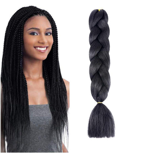 Braiding Hair Ombre Blue 24 Inch Kanekalon Braid Hair Extensions Hot Water Setting (C1-1Pack)