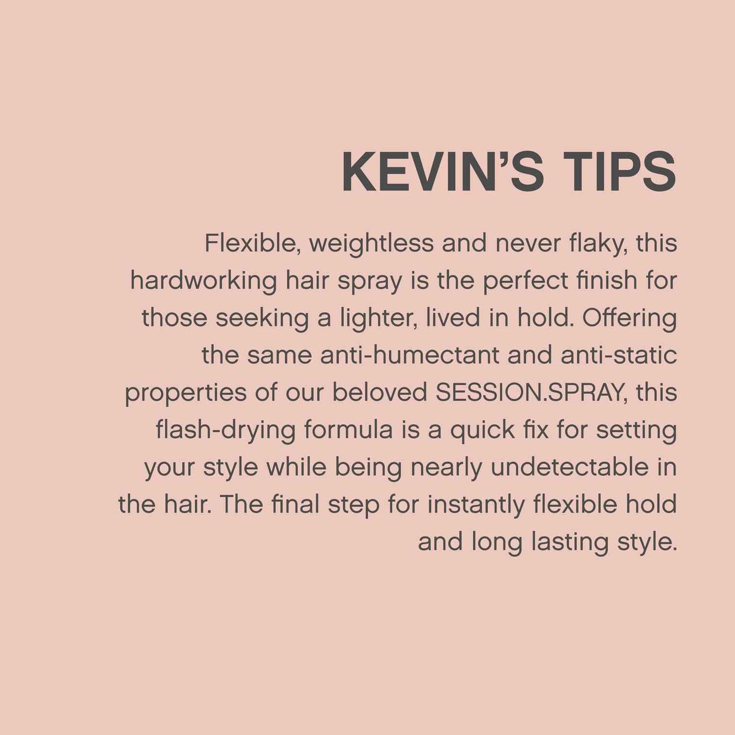 KEVIN.MURPHY SESSION.SPRAY FLEX - Flexible Finishing Hair Spray - For All Hair Types - Lightweight Hold - Humidity Resistant Hair Care - 337 mL / 11.4 fl oz