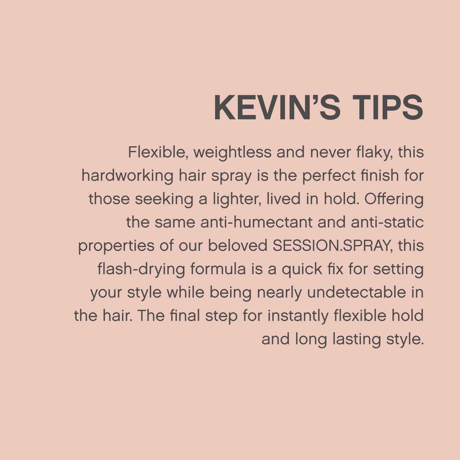 KEVIN.MURPHY SESSION.SPRAY FLEX - Flexible Finishing Hair Spray - For All Hair Types - Lightweight Hold - Humidity Resistant Hair Care - 337 mL / 11.4 fl oz