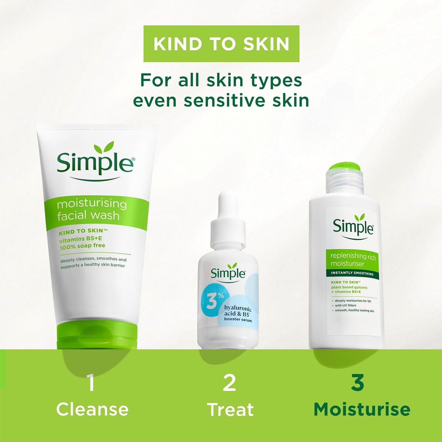 6 x Simple Kind to Skin Replenishing Rich Moisturiser 125ml