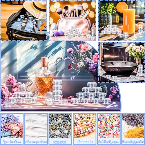 50 Pack 10g Sample Containers with Clear Lids & Spatulas
