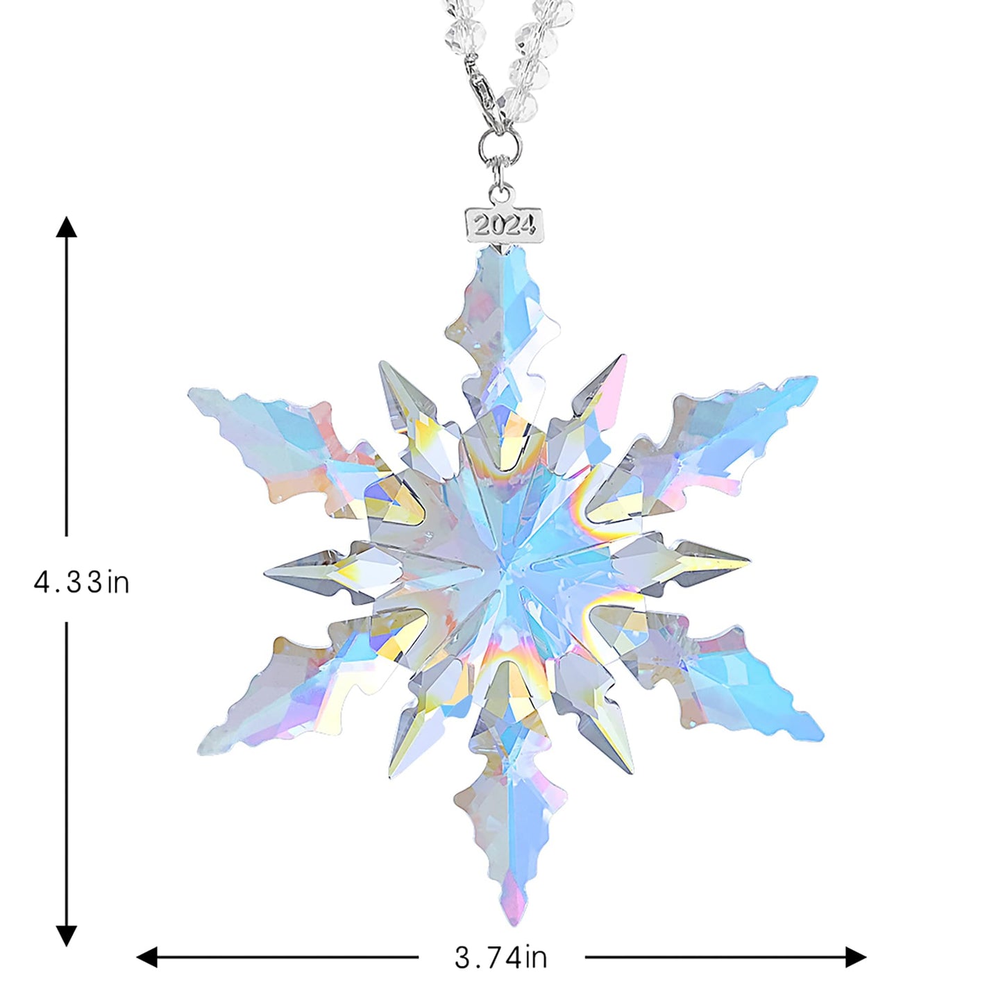 2024 Annual Christmas Ornaments Crystal Snowflake Star - Christmas Tree Ornaments Pendant Crystal Sun Catcher Home Hanging Decor