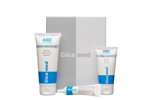 Cicamed ASD kit – Cleansing Gel, Moisturizer & 3-in-1 Spot Treatment with Salicylic Acid – Oily & Combination Skin – Reduces Pimples, Scars & Redness