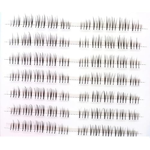 DIY Eyelash Extensions Natural 3D Effect Individual Lash 7-10mm Lashes 100 Clusters Volume Upper + Lower Lashes Mixed Set, Home Eyelash Extension C curl Lashes Wholesale Pack