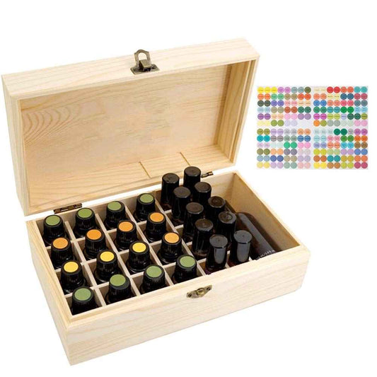 FantasyDay Essential Oil Storage Box Case,Essential Oil Storage Tier,Wooden Organizer Holds 36 Bottles 5 mL, 10 mL and 15mL Sizes,for Travel, Presentation, Nail Polish