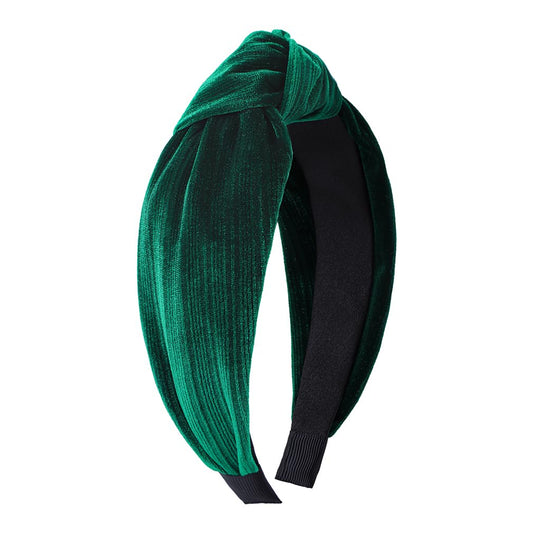 YanJie St Patrick's Day Headband for Women Velvet Irish Green Knotted Headbands Non Slip Wide Head Band for Women and Girls Fashion Headbands St.Patricks Day Gift Green Accessories