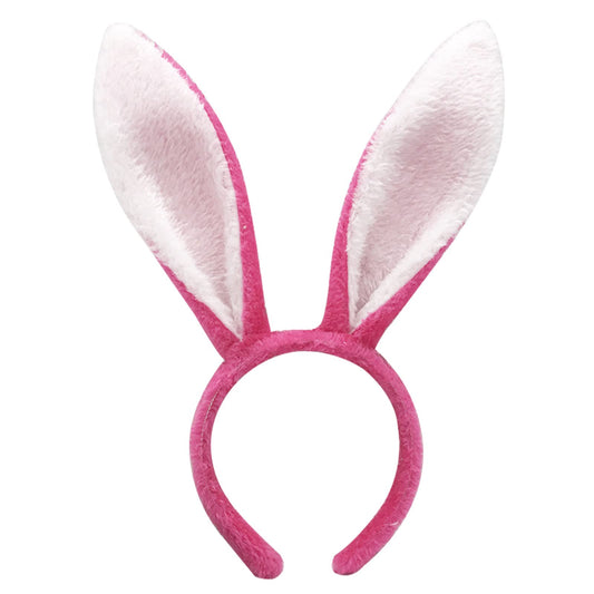 Huuflyty Bunny Ears Christmas Headband for Women Girls Daily Wearing, Easter Rabbit Ear Hair Band for Party Cosplay (Red 01)