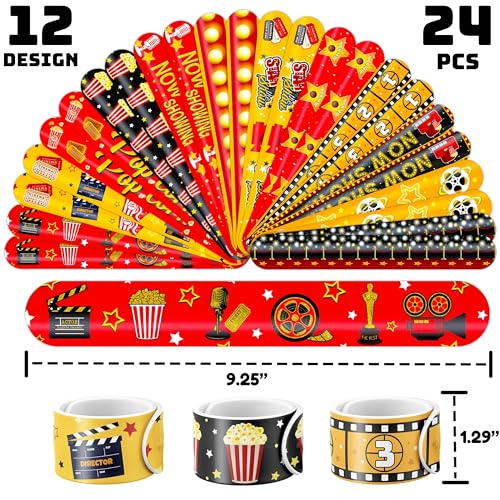 72-Piece Movie Night Party Favors Set - Tattoos & Slap Bracelets