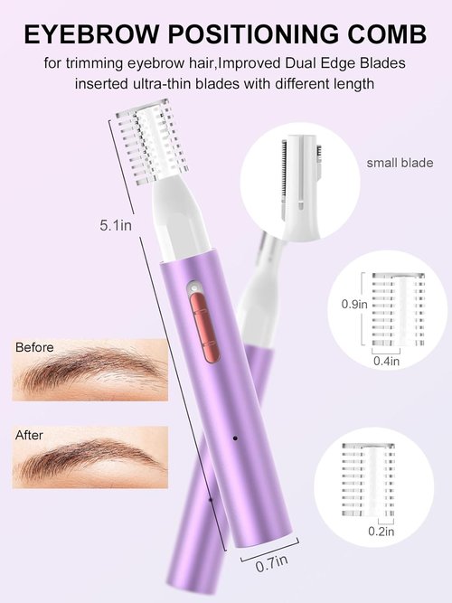 2025 Rechargeable Nose & Ear Hair Trimmer, Dual-Edge Blade Electric Clipper for Women Men, Facial & Eyebrow Hair Removal Tool, Powerful Motor, Painless, Easy to Clean
