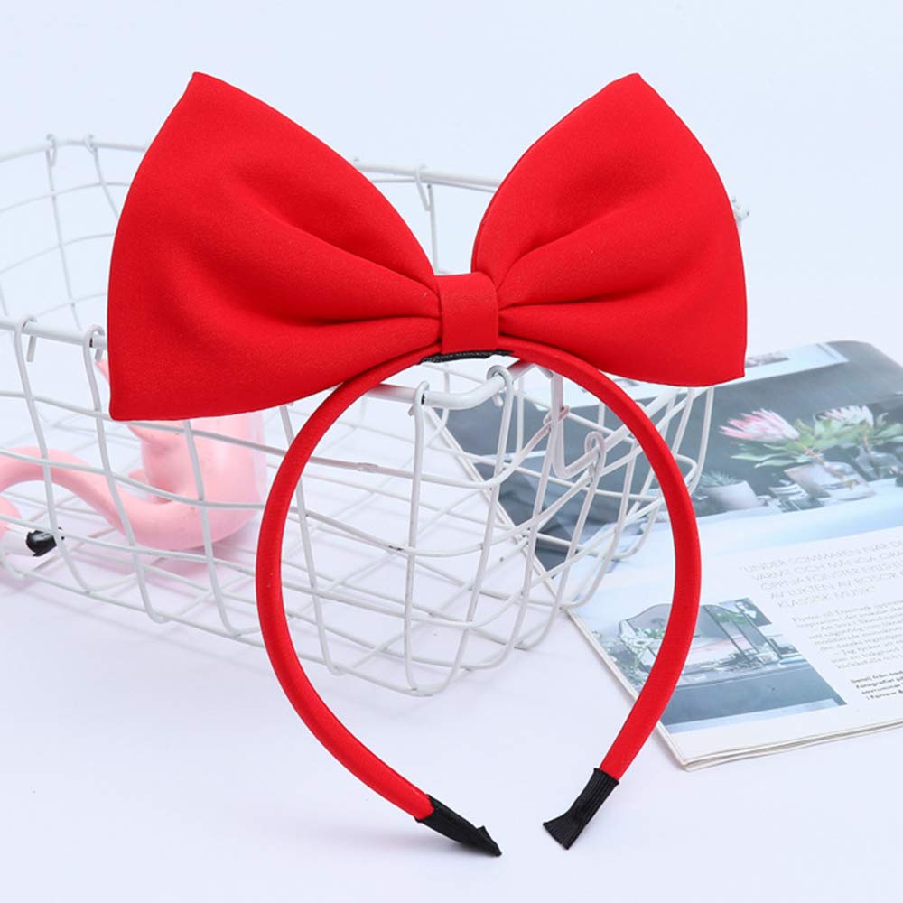 ZCMG Halloween Bow Headband Bowknot Hair Hoops Headpiece Women Bow Hairband Hair Bands Christmas Xmas Holiday Festival Carnival Parade Cosplay Dress Up Wedding Birthday Party Accessories 1 Pack Red