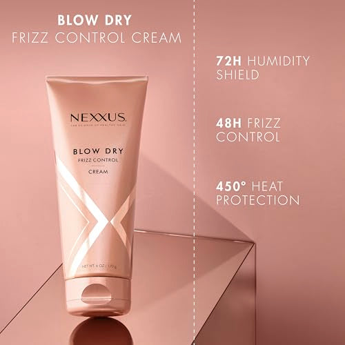 Nexxus Blow Dry Cream Frizz Control for Weightless Style & Volume,with StyleProtect Technology 6 oz,(Pack of 2)