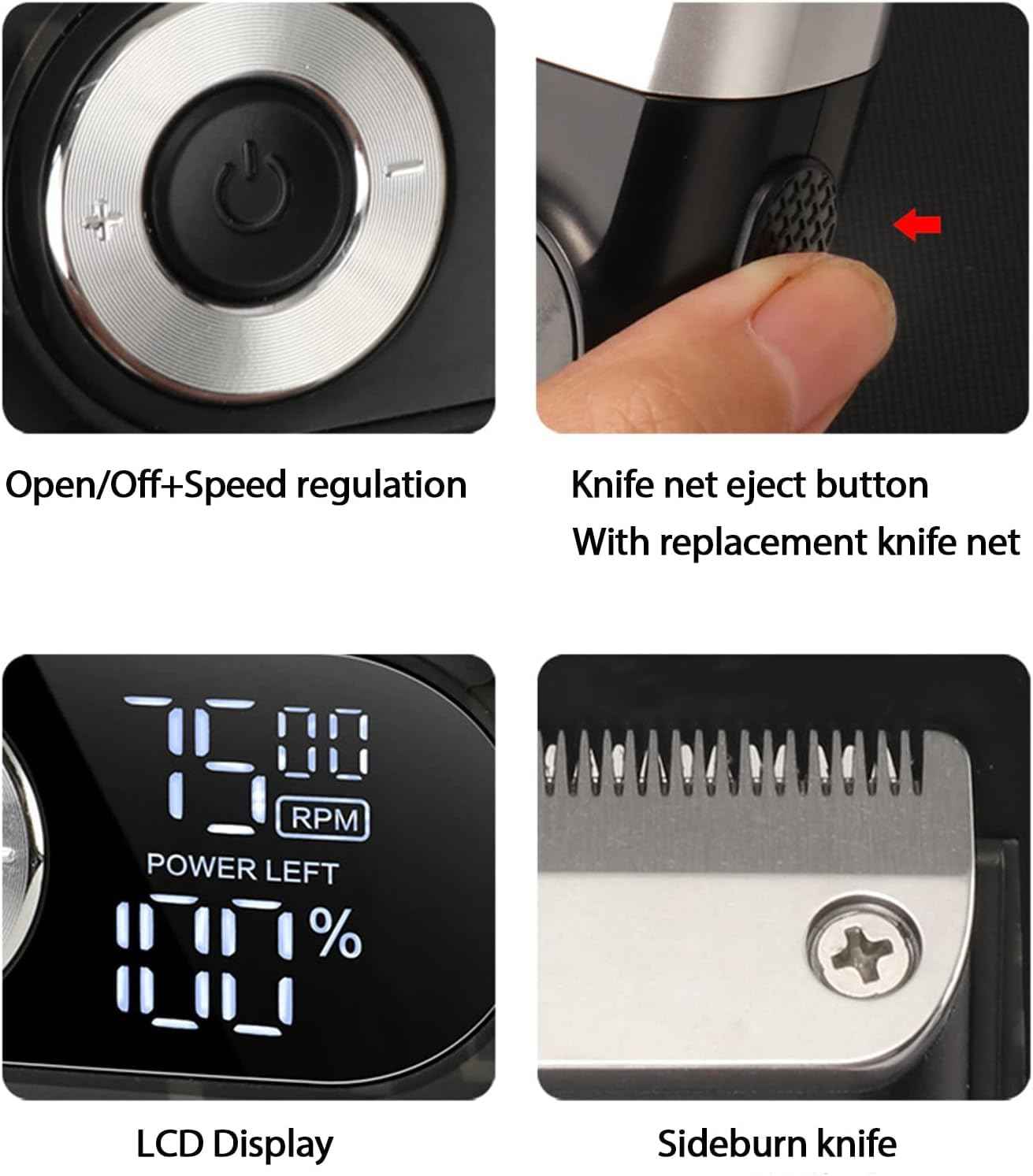 KEMEI Razor Barber for Men,Electric Razor Rechargeable with Beard Trimmer,Cordless Lithium Titanium Razor with Travel Case