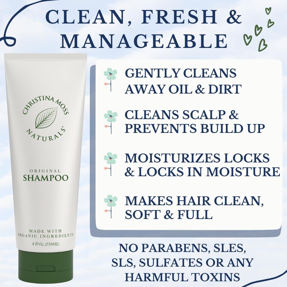 Clarifying Shampoo, Shampoo for Oily Hair and Dry Hair, Sulfate Free Shampoo, Shampoo for Women and Mens Shampoo with Organic Rosemary, Coconut Oil and Aloe Vera, Gentle, Hydrating, Clean, Non-Toxic