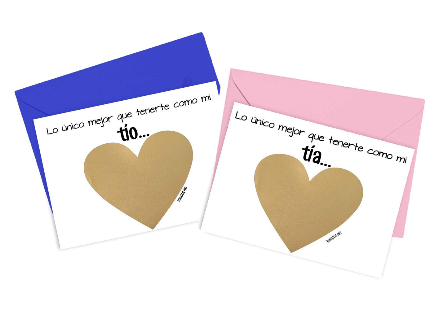 Spanish Will You Be My Godmother and Godfather Proposal Scratch Off Card Set, Madrina Padrino Asking Proposal Cards, Set of 2 (Spanish Tia/Tio Set)