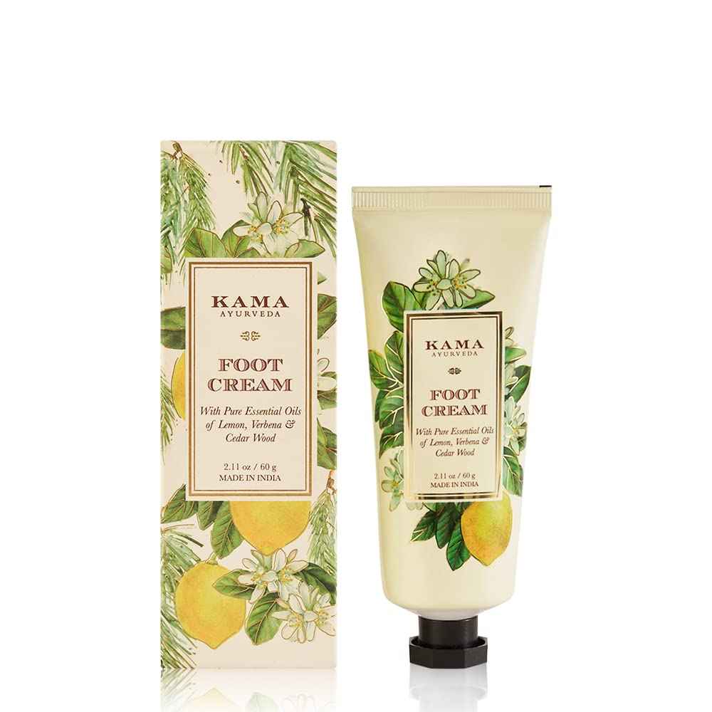 Kama Ayurveda Foot Cream with Pure Essential Oils of Lemon, Verbena and Cedar Wood, 60g