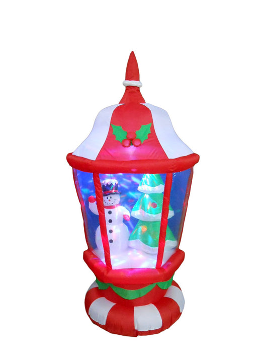 BZB Goods 6 Foot Tall Christmas Inflatable Lantern with Snowman and Tree Color LED Lights Indoor Outdoor Yard Decoration