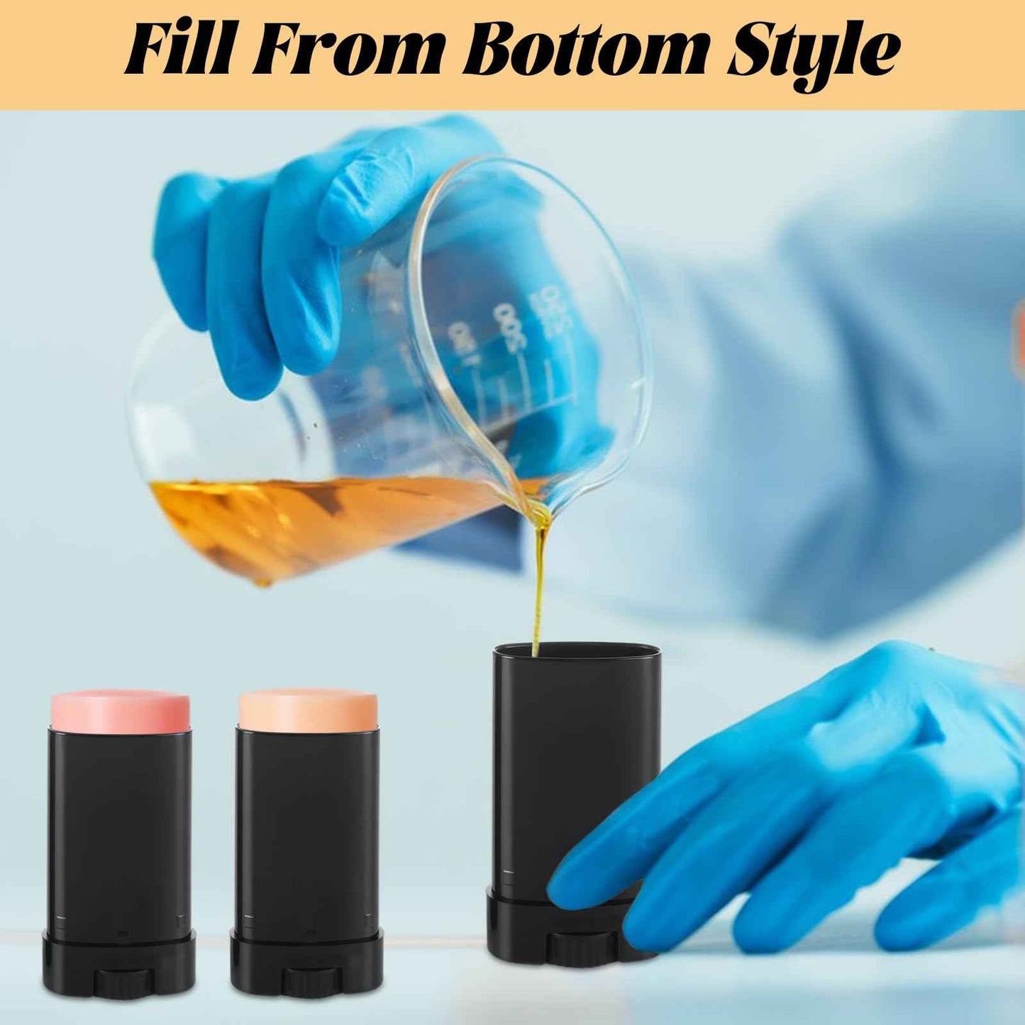 LOPYXBR 100 PCS 0.5 Oz/15 Ml Empty Deodorant Containers Black Oval Twist-Up Filling Stick 15 Ml Refillable Deodorant Tubes Empty Black Lotion Bar Sticks for Homemade Deodorant, DIY Lip Balm