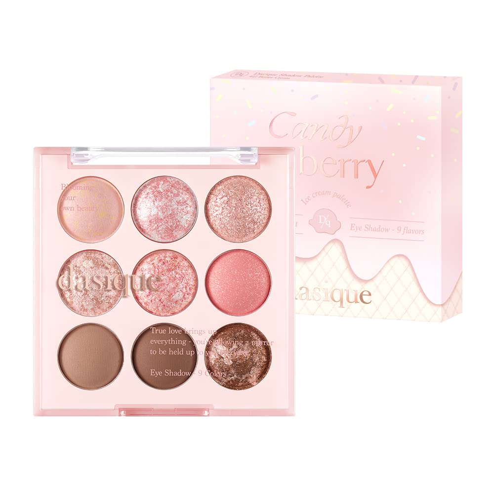 dasique Shadow Palette #19 Candy Berry 13g I 9 Blendable Shades in Smooth Matte and Shimmer Finishes with Gorgeous Pearls | Eye Makeup Palette | Cruelty Free | K-beauty