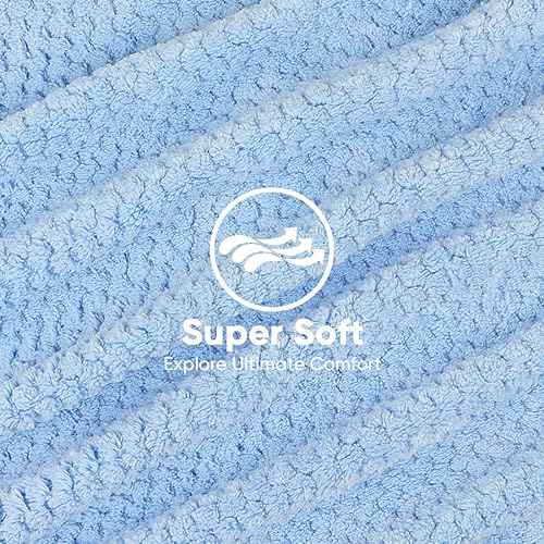 HOMEXCEL 5 Pack Microfiber Hair Towels - 40 x 20 inches Super Soft, Fast Drying Turbans for Long, Thick, Curly Hair - Anti Frizz Wrap with Elastic Strap