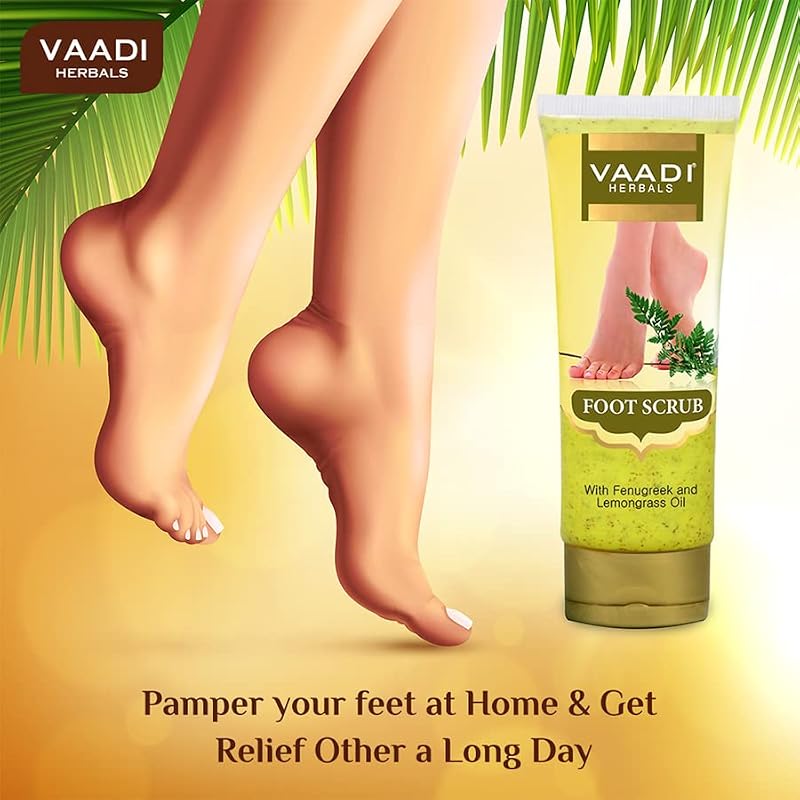 Vaadi Herbals Natural Foot Scrub Cream - Anti-Fungal Callus Remover, 110g