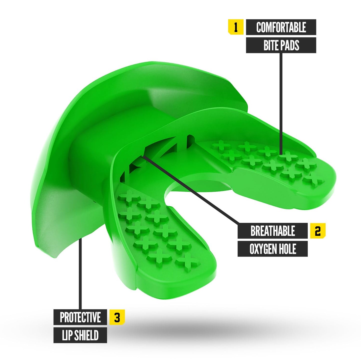 Nxtrnd One Football Mouth Guard, Strap Included, Fits Adult & Youth (Green)